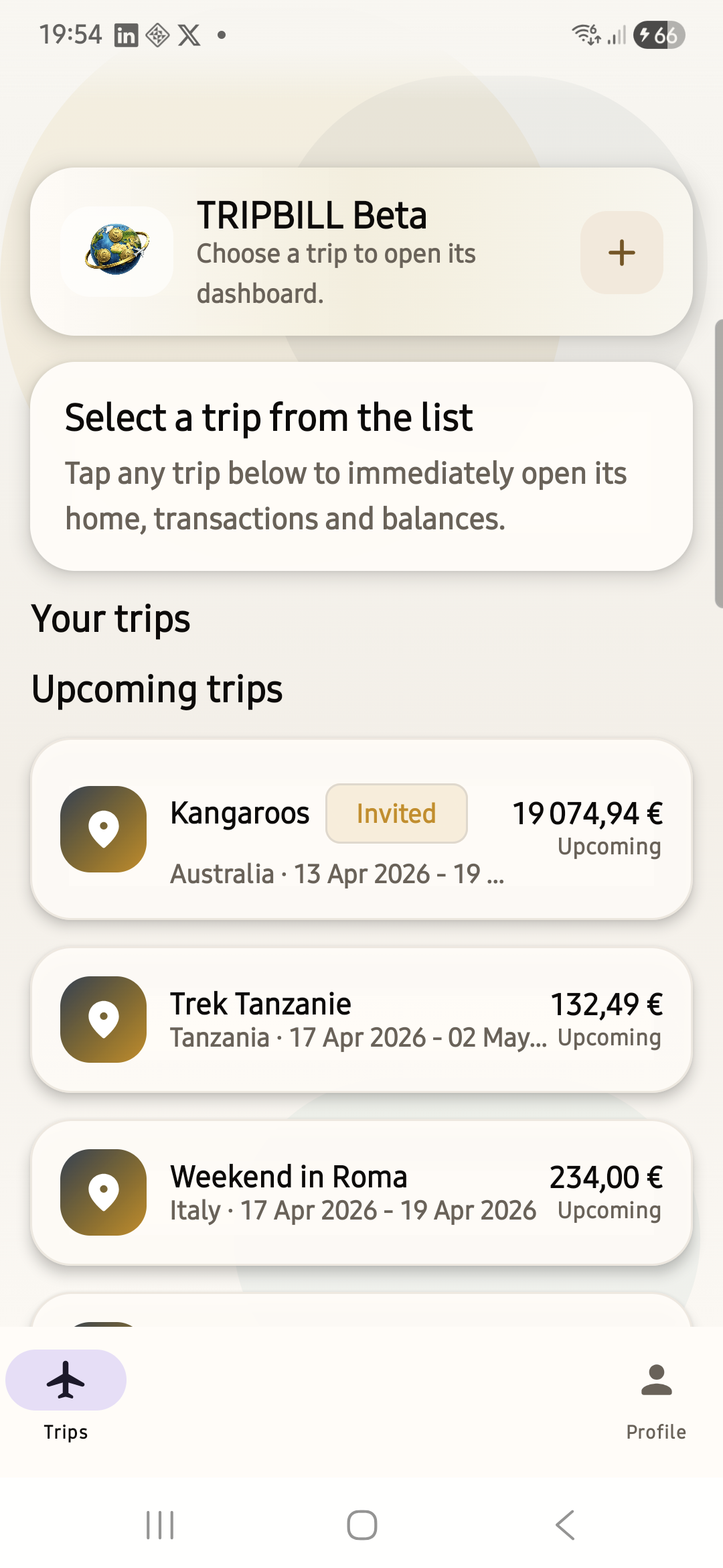 TRIPBILL mobile preview 1