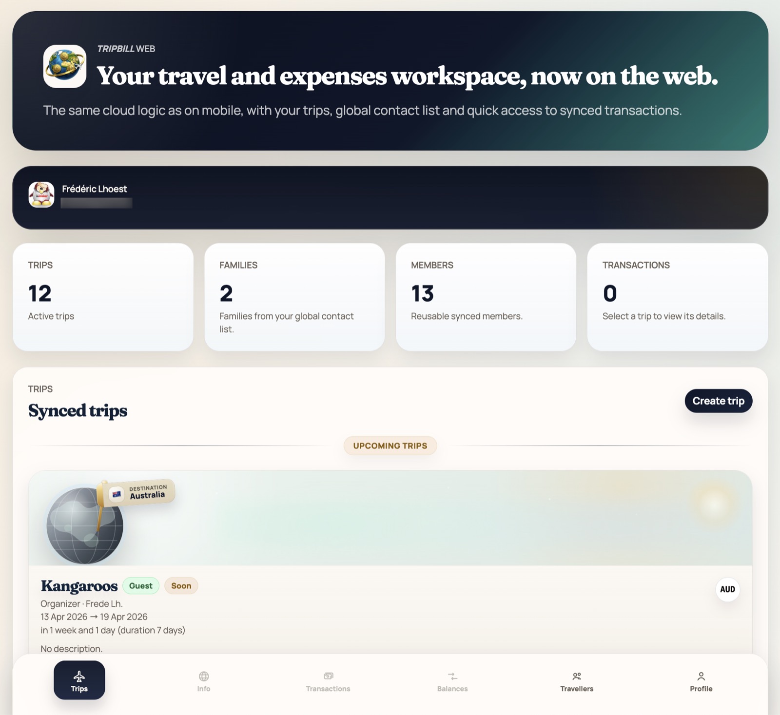 TRIPBILL web preview 1